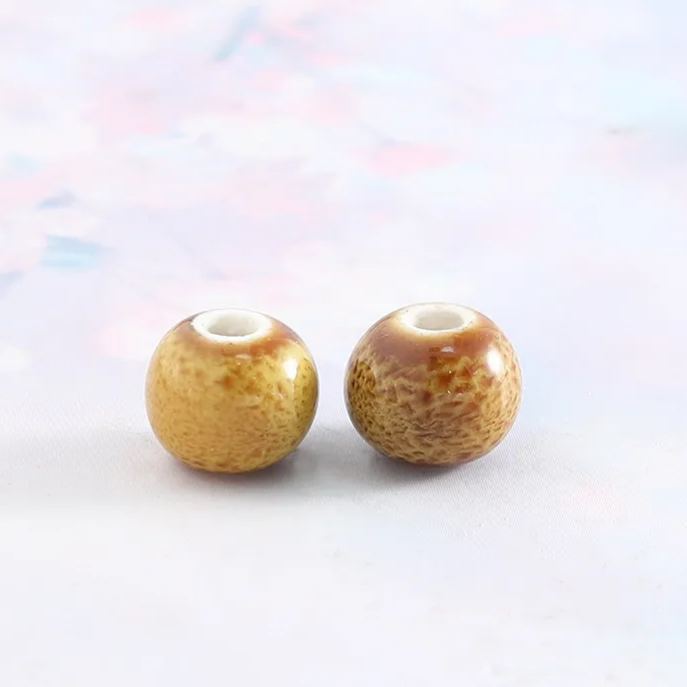 Handmade 8mm Color Glaze Ceramic Beads 100pcs