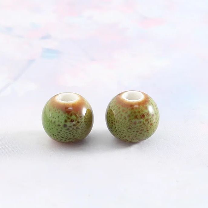 Handmade 8mm Color Glaze Ceramic Beads 100pcs