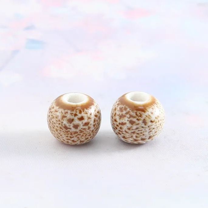 Handmade 8mm Color Glaze Ceramic Beads 100pcs