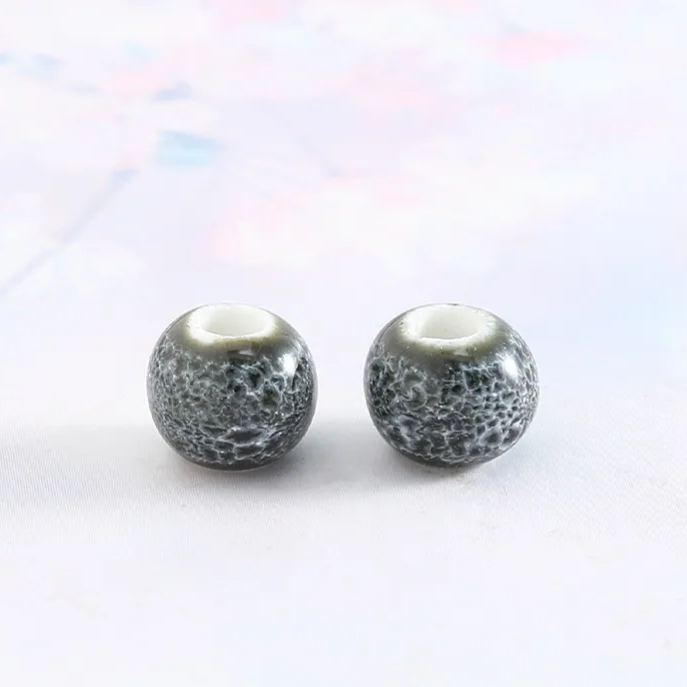 Handmade 8mm Color Glaze Ceramic Beads 100pcs