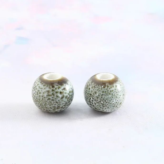 Handmade 8mm Color Glaze Ceramic Beads 100pcs