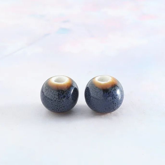 Handmade 8mm Color Glaze Ceramic Beads 100pcs