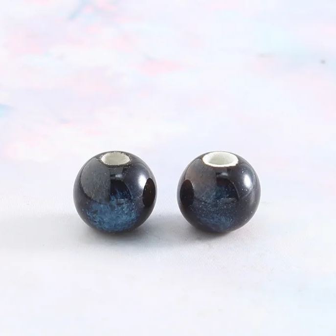 Handmade 8mm Color Glaze Ceramic Beads 100pcs