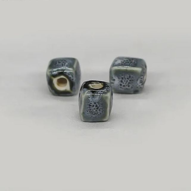 Handmade 8mm Color Glaze Ceramic Square Beads 50pcs