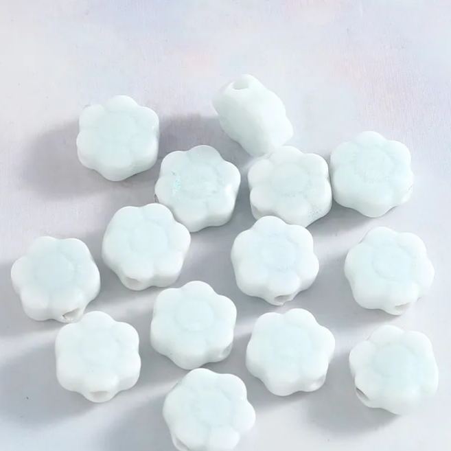 Handmade 10mm Daisy Flower Ceramic Beads 10pcs