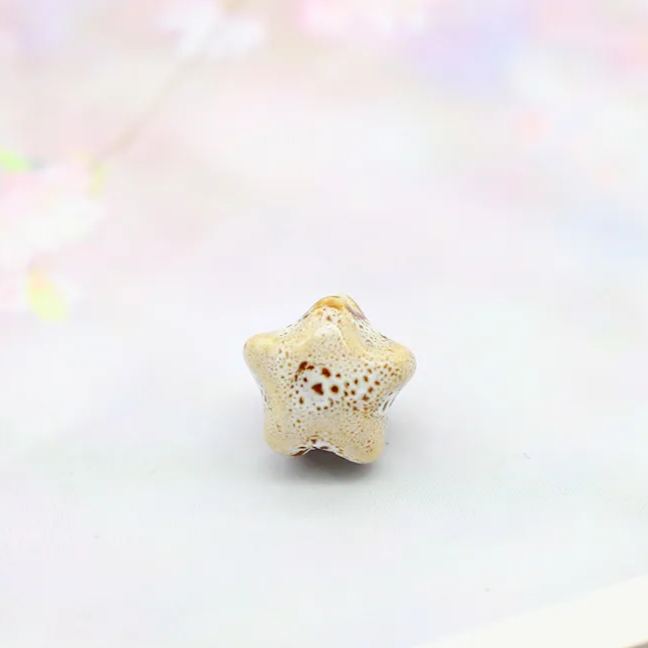 Handmade 16mm Color Glaze Ceramic Star Beads 10pcs