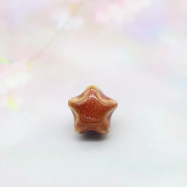 Handmade 16mm Color Glaze Ceramic Star Beads 10pcs