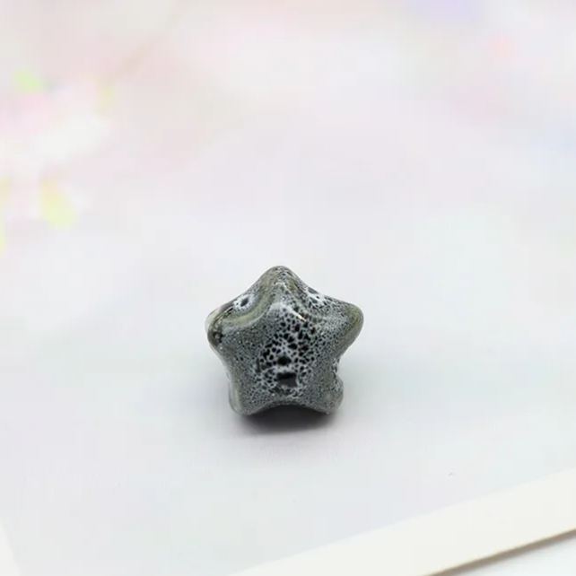 Handmade 16mm Color Glaze Ceramic Star Beads 10pcs