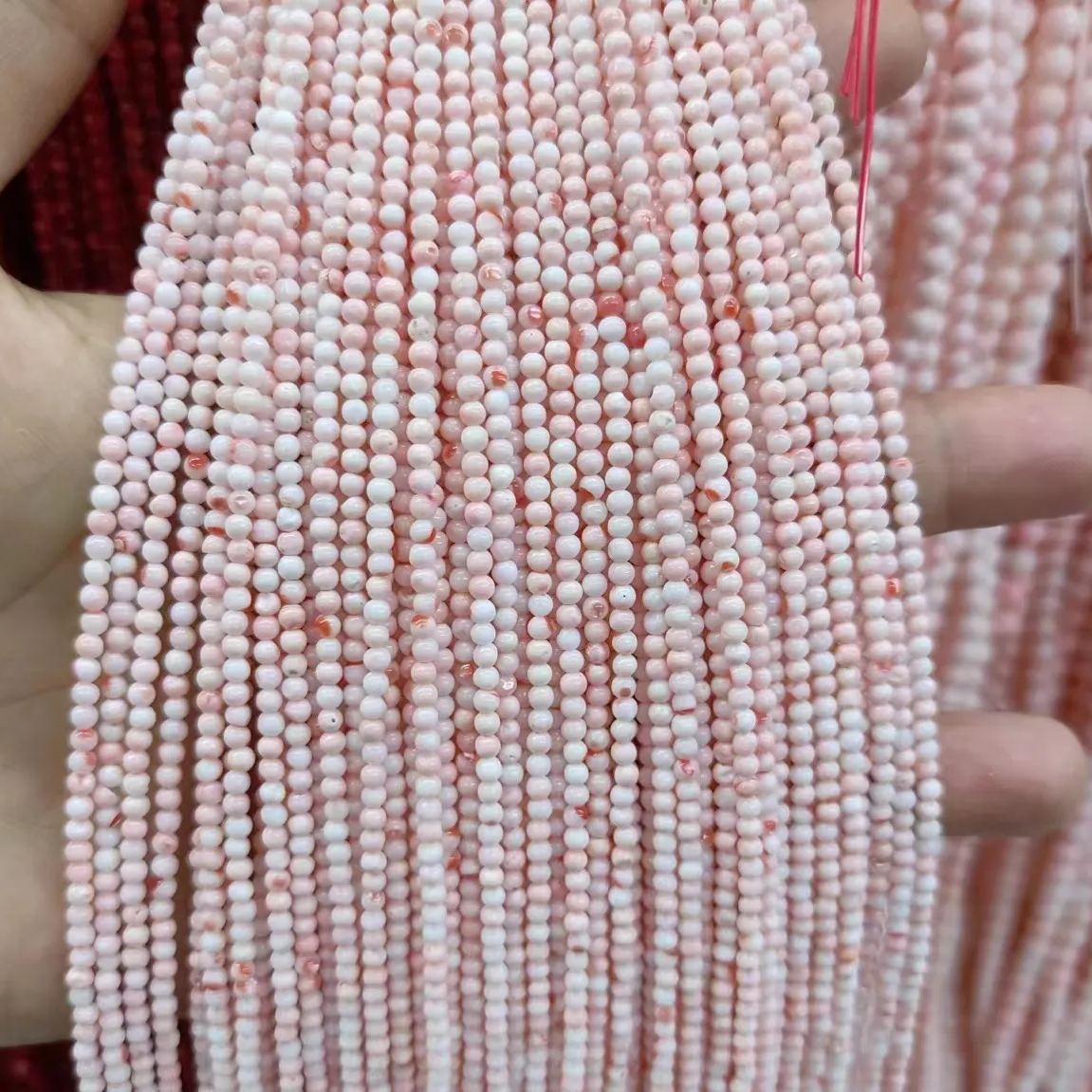 Pink Queen Conch Seashell Round Beads Strand 2mm 3mm 4mm 6mm