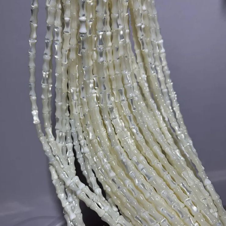 Commercial Trochus 4*8mm Bamboo Shaped Beads Strand 