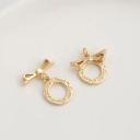 #15 sweet heart bowknot 14k gold 11mm