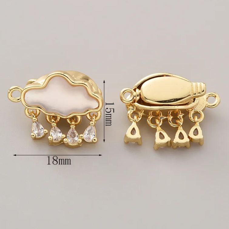 Shell and Zircon Inlaid Rain Cloud Plug Buckle