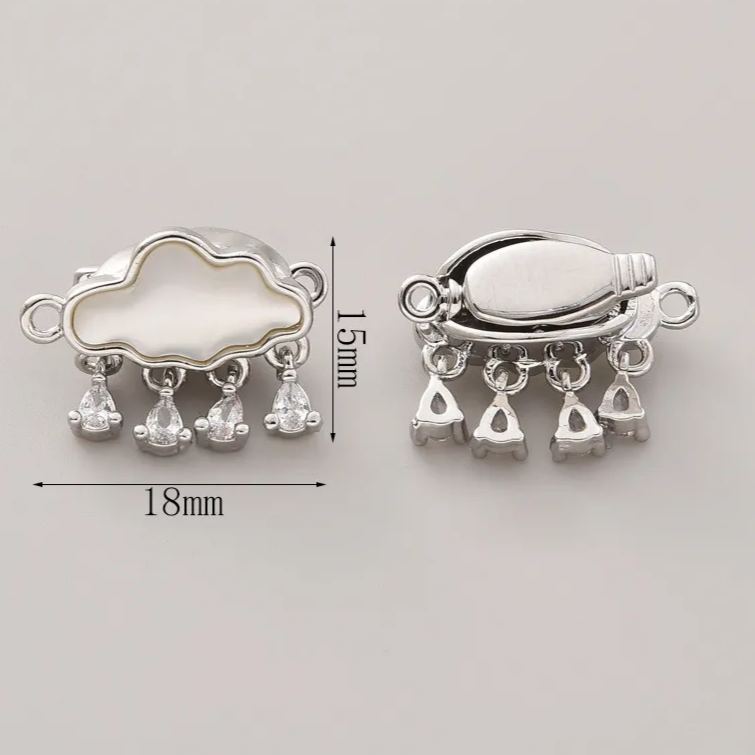 Shell and Zircon Inlaid Rain Cloud Plug Buckle