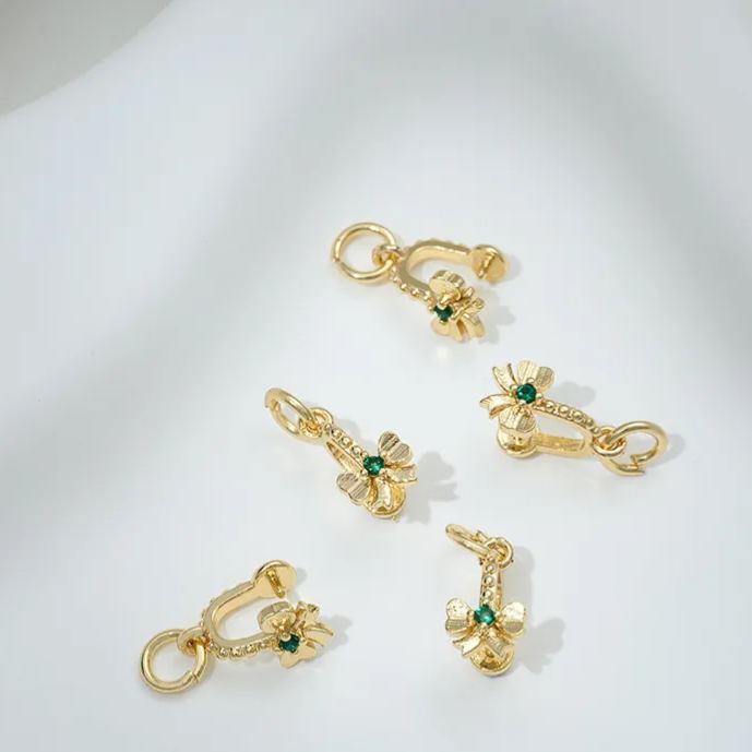 Multiple Styles Gold Plated Pendant Buckle Ring Clip Connector Accessory