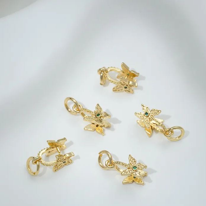 Multiple Styles Gold Plated Pendant Buckle Ring Clip Connector Accessory