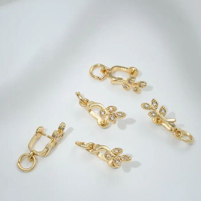 Multiple Styles Gold Plated Pendant Buckle Ring Clip Connector Accessory