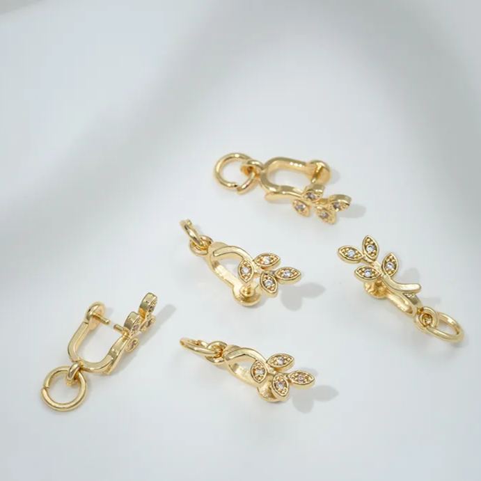 Multiple Styles Gold Plated Pendant Buckle Ring Clip Connector Accessory
