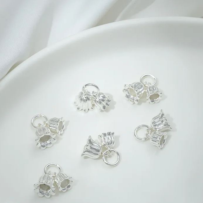 14k Gold Plated Brass Flower Lily of The Valley Pendant