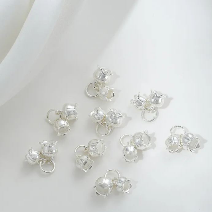 14k Gold Plated Brass Flower Lily of The Valley Pendant