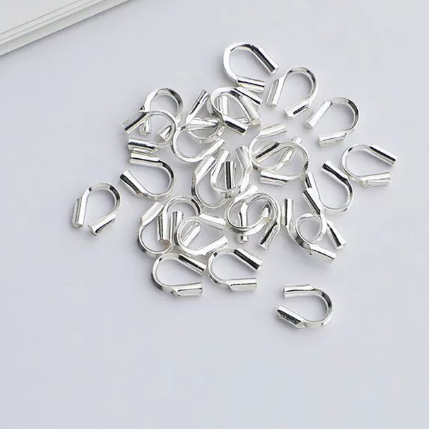 925 sterling silver U-Shaped Wire Protector Positioning Tube 10pcs