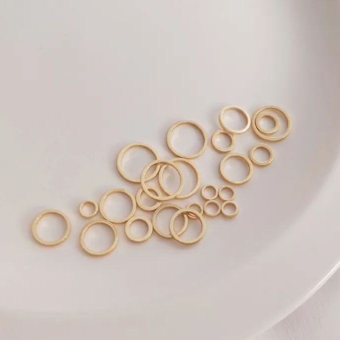 Gold Plated Square Wire Closing Rings Accessories 4mm-50mm Wrapping Frame