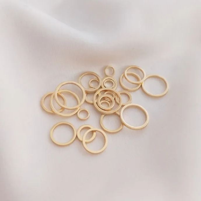 Gold Plated Square Wire Closing Rings Accessories 4mm-50mm Wrapping Frame