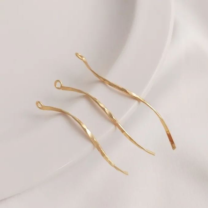 Gold Plated S-Shaped Wavy Flat Strip Charms Pendant Jewelry Accessory 10pcs