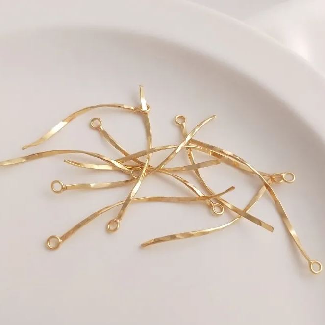 Gold Plated S-Shaped Wavy Flat Strip Charms Pendant Jewelry Accessory 10pcs
