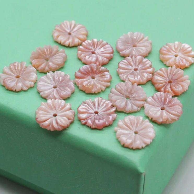 Flowers Carved from Natural Shell 1 Piece