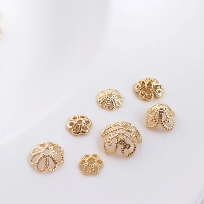 Gold Plated Flower Shaped Bead Cap Spacer Accessory 10pcs