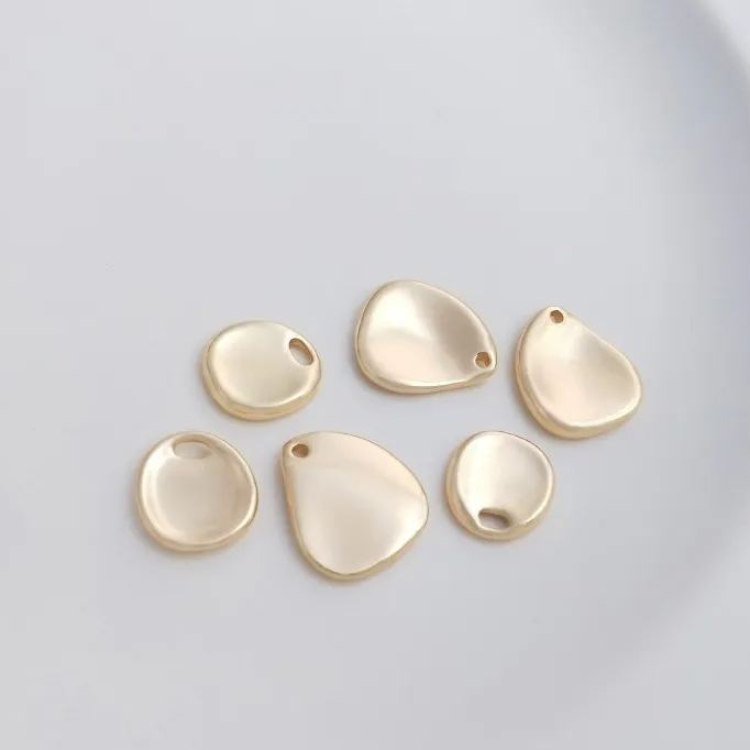 Gold Plated Petal Shaped Charms Accessory for Jewelry Making 1 Piece