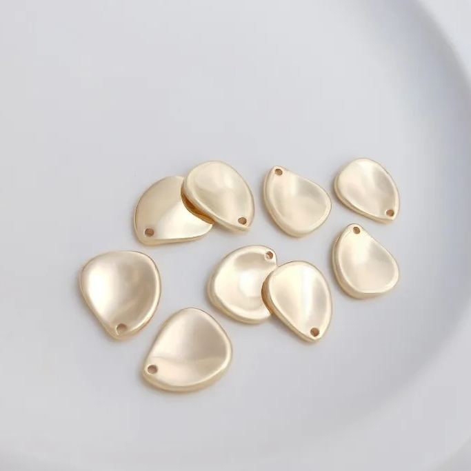 Gold Plated Petal Shaped Charms Accessory for Jewelry Making 1 Piece