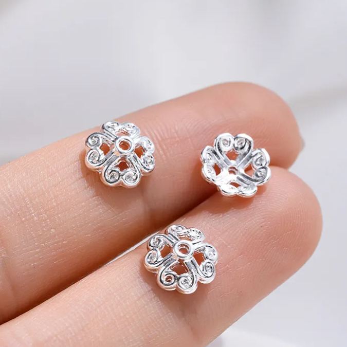 Gold Plated Flower Shaped Bead Cap Spacer Accessory 10pcs
