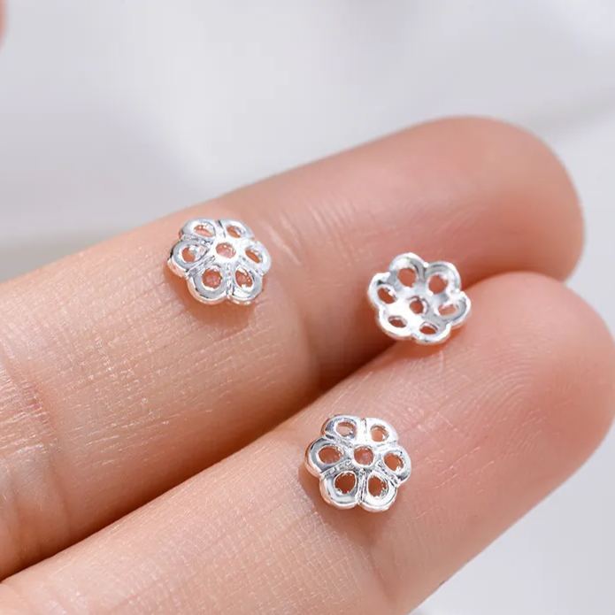 Gold Plated Flower Shaped Bead Cap Spacer Accessory 10pcs