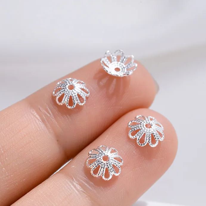 Gold Plated Flower Shaped Bead Cap Spacer Accessory 10pcs