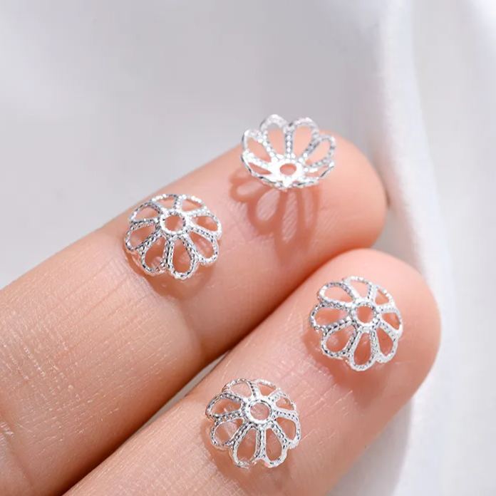 Gold Plated Flower Shaped Bead Cap Spacer Accessory 10pcs