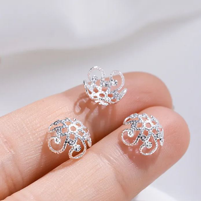 Gold Plated Flower Shaped Bead Cap Spacer Accessory 10pcs