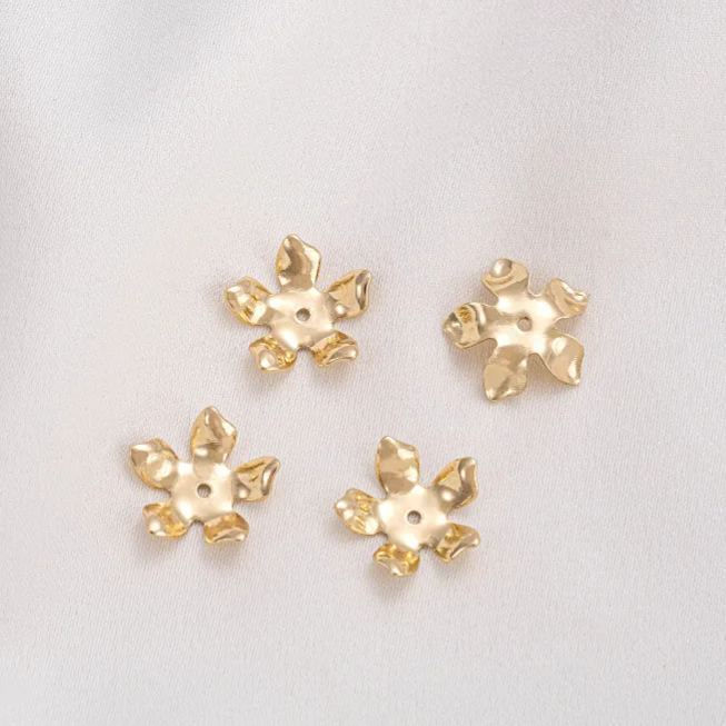 Gold Plated Flower Shaped Bead Cap Spacer Accessory 10pcs