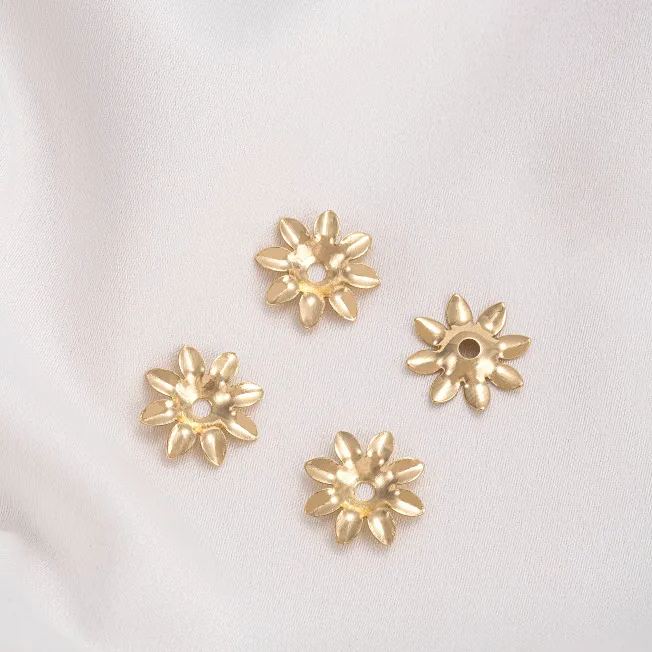 Gold Plated Flower Shaped Bead Cap Spacer Accessory 10pcs