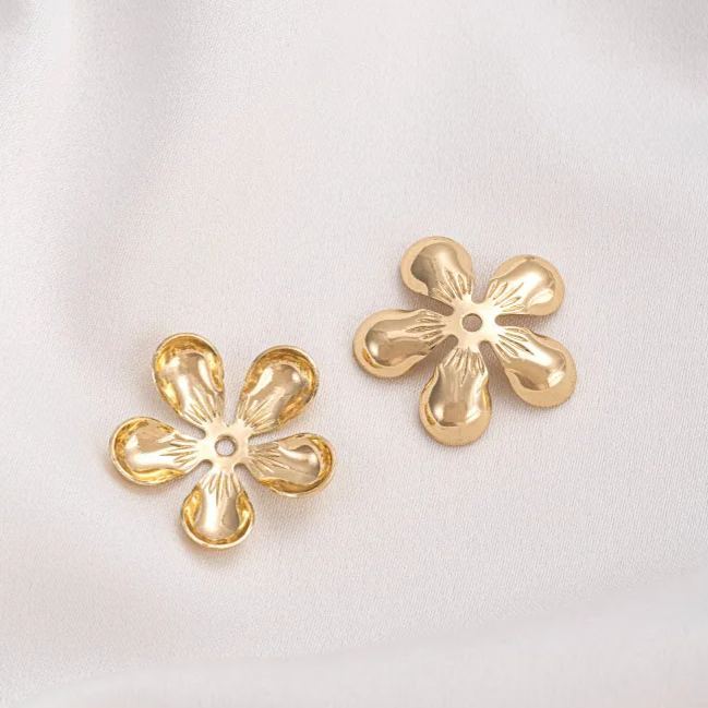 Gold Plated Flower Shaped Bead Cap Spacer Accessory 10pcs