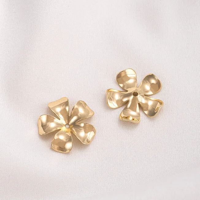 Gold Plated Flower Shaped Bead Cap Spacer Accessory 10pcs