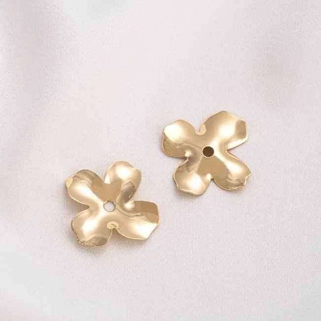 Gold Plated Flower Shaped Bead Cap Spacer Accessory 10pcs