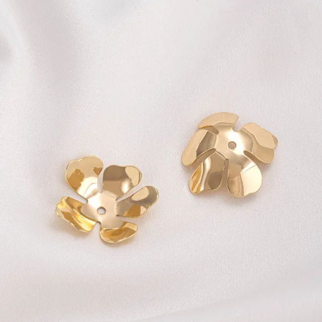 Gold Plated Flower Shaped Bead Cap Spacer Accessory 10pcs