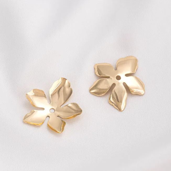 Gold Plated Flower Shaped Bead Cap Spacer Accessory 10pcs