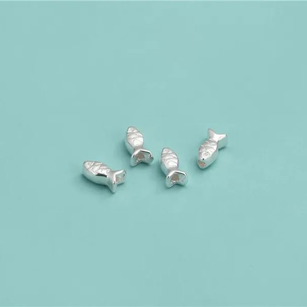 6.2mm 925 Sterling Silver Dainty Little Fish Spacer Bead