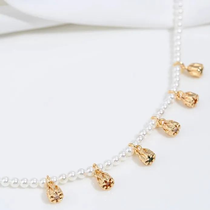 Little Flower Pendant with Colored Cubic Zirconia Core