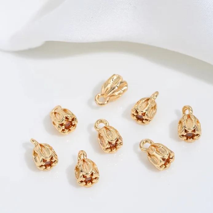 Little Flower Pendant with Colored Cubic Zirconia Core