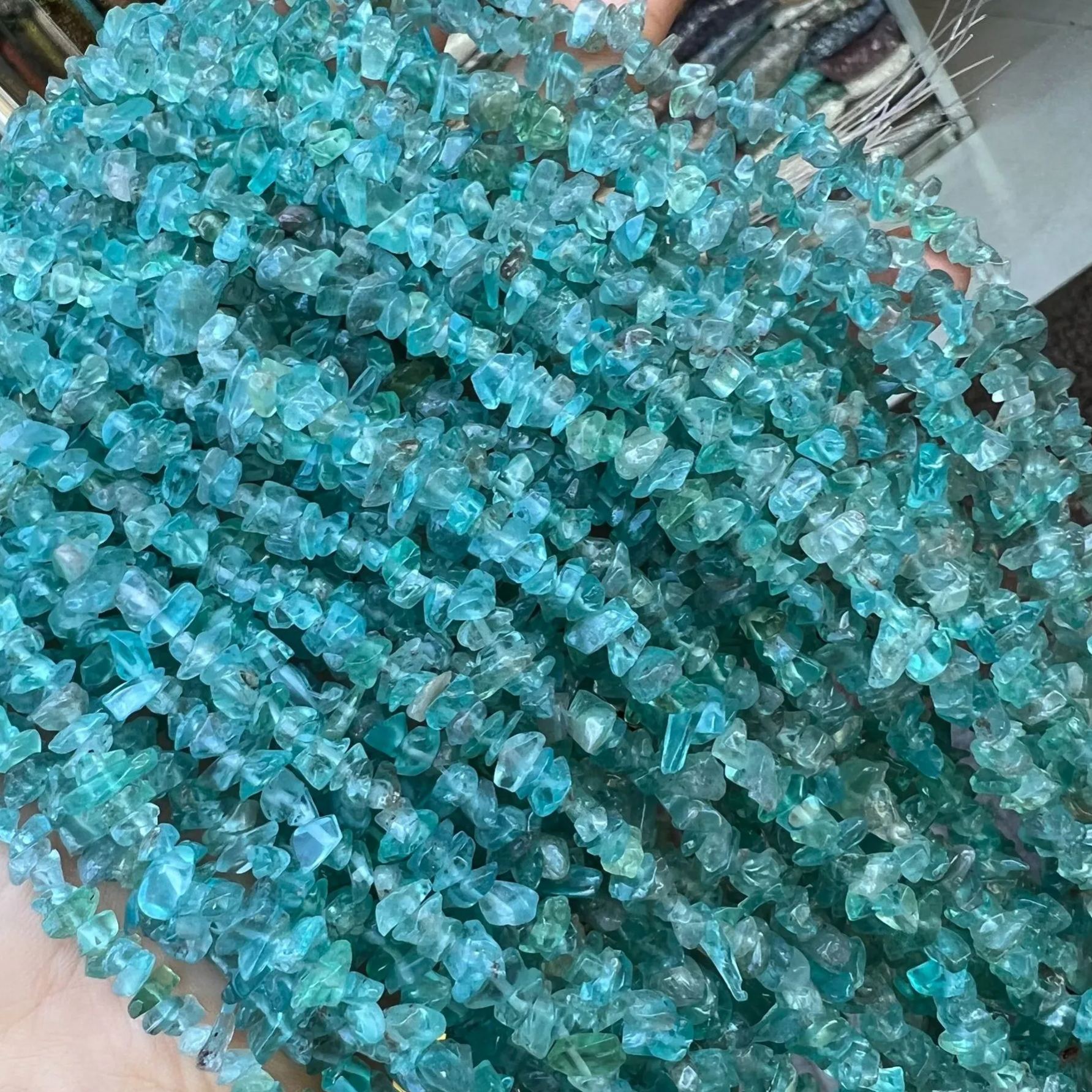 3-8mm Real Natural Gemstone Irregular Raw Stone Beads Strand