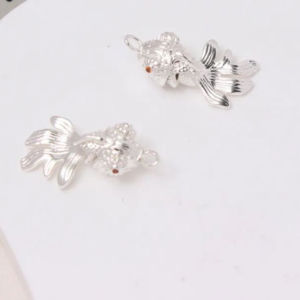 Gold Plated Silver Plated Movable Little Koi Fish Pendant Jewelry Charm