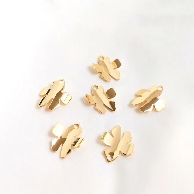 Delicate 14k Gold Plated Three-Dimensional Simulation Leaf Pendant Jewelry Charms